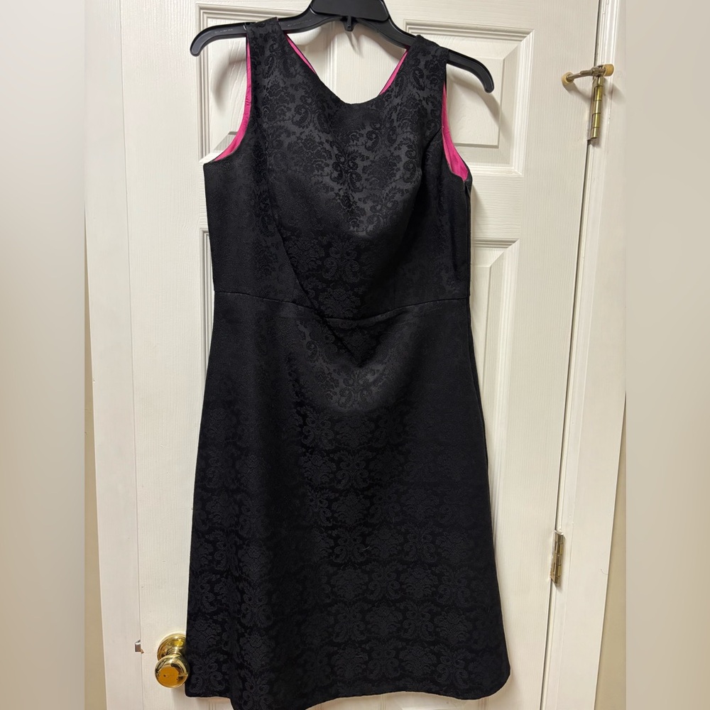 Signature by Sangria Black Dress with Pink Trim